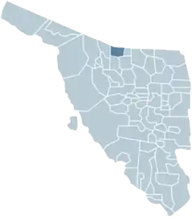Location of the Municipality of Nogales in Sonora.
