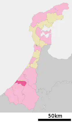 Location of Nomi in Ishikawa Prefecture