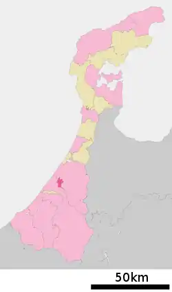 Location of Nonoichi in Ishikawa Prefecture