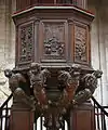 The walnut pulpit, sculpted by the monk Guillaume de la Tremblaye, 1675