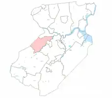 North Brunswick highlighted in Middlesex County. Inset: Location in the State of New Jersey.