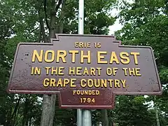 An atypical color scheme for a Keystone Marker in North East, Pennsylvania.