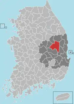 Location in South Korea