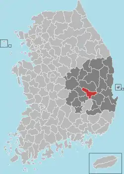 Location in South Korea
