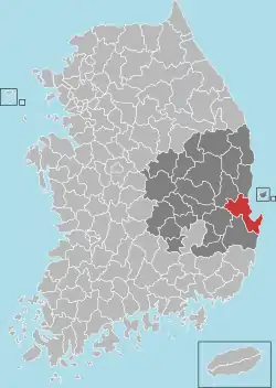 Location in South Korea