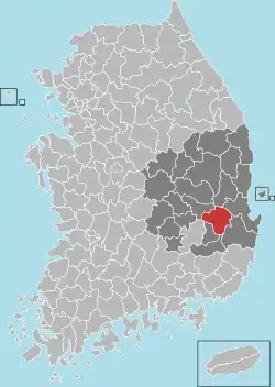 Location in South Korea