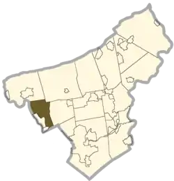 Location of Allen Township in Northampton County, Pennsylvania