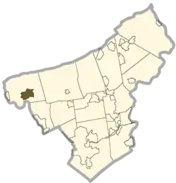 Location of Cherryville in Northampton County, Pennsylvania