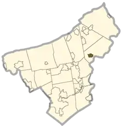 Location of Martins Creek in Northampton County, Pennsylvania
