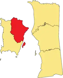 Location of the Northeast Penang Island District within the State of Penang.