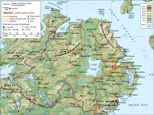 Image 13A relief map of Northern Ireland