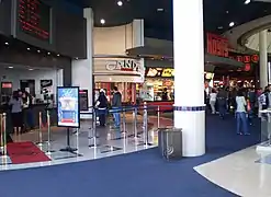 The cinemas on the second floor