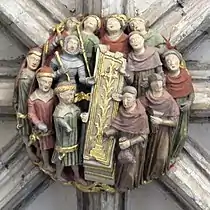 Sealing the tomb. Boss from the passion sequence in the north walk, 1423–1426.