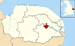 Location within Norfolk