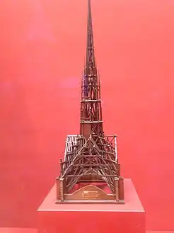 Model of the spire and "forest" of wooden roof beams made for Viollet-le-Duc (1859) (Museum of Historic Monuments, Paris)