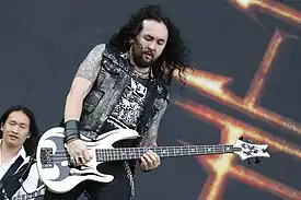 Leclercq performing with DragonForce at the Nova Rock Festival in June 2013