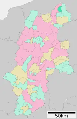 Location of Nozawaonsen in Nagano Prefecture