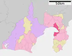 Location of Numazu in Shizuoka Prefecture
