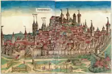 Image 15This woodcut shows Nuremberg as a prototype of a flourishing and independent city in the 15th century. (from History of cities)