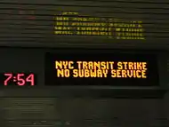 Image 41Metropolitan Transportation Authority (New York) notice of subway closure during the 2005 New York City transit strike.