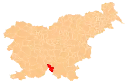 The location of the Municipality of Loški Potok