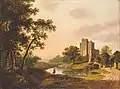 Landscape with a view of Drimnagh Castle, 1821, Oil on canvas, 17½ x 23½ in, 44.4 x 59.7&nbsp;cm.
