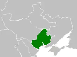 Area claimed by the Odesa Soviet Republic in March 1918 (in green)