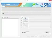 A screenshot of the Odin dialog box