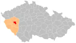 Location in the Plzeň Region within the Czech Republic