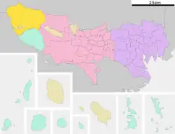 Location of Okutama in Tokyo