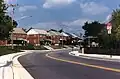 Old Harford Road at Chesley Avenue, Baltimore City, MD, looking north toward intersection with Moore Avenue, showing post-World War II semi-detached homes built c.1953
