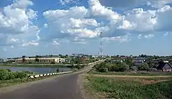 Road along the station settlement of Surovatikha in Dalnekonstantinovsky District