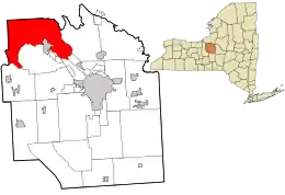 Location in Onondaga County and the state of New York.