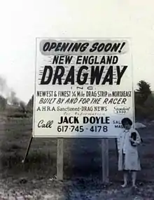 Opening Day Sign for New England Dragway