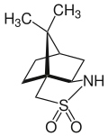 Camphorsultam is a sultam used as a chiral auxiliary in organic synthesis.