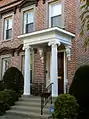 Greek Revival porch, 445 Orange St. (about 1855).