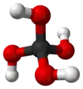 Ball and stick model of orthocarbonic acid