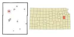 Location within Osage County and Kansas