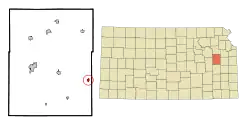 Location within Osage County and Kansas