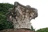 Roman capital in Ostia Antica (a large archaeological site, close to the modern town of Ostia, in Italy)