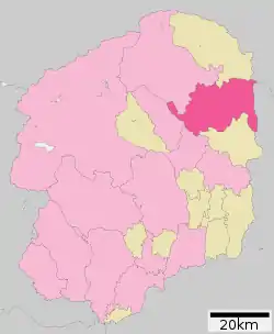 Location of Ōtawara in Tochigi Prefecture