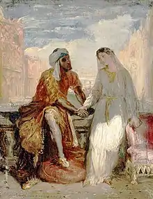 Othello and Desdemona in Venice, 1850, oil on wood, 25 x 20&nbsp;cm, Louvre, Paris. Another work inspired by Shakespeare