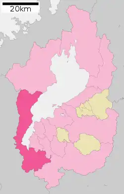 Location of Ōtsu in Shiga Prefecture