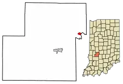 Location of Gosport in Owen County, Indiana.