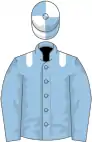 Light blue, white epaulets, quartered cap