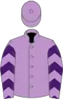 Mauve, purple chevrons on sleeves
