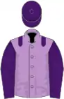 Mauve, purple epaulets, sleeves and cap