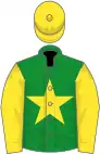 Green, yellow star, sleeves and cap