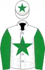 White, green star and sleeves, star on cap