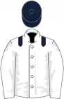 White, dark blue epaulets and cap